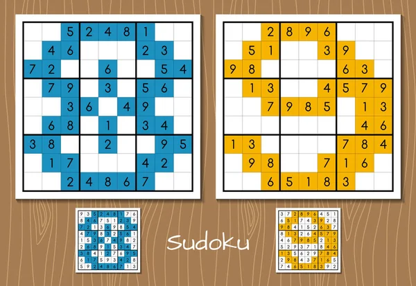 Sudoku juego con las respuestas. 8, 9 números — Vector de stock