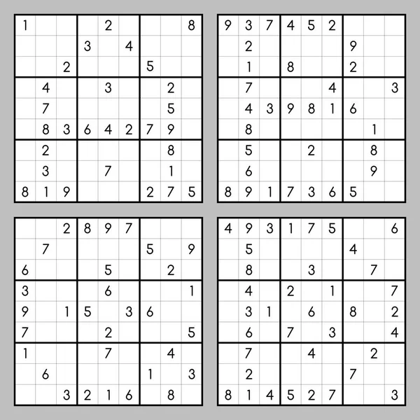 Sudoku juego vector conjunto — Archivo Imágenes Vectoriales