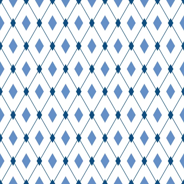 Diamantes azules vector patrón sin costura. Fondo elegante de moda masculina. Para papel pintado, impresión de tela, papel de envolver — Archivo Imágenes Vectoriales