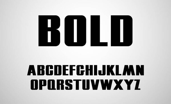 Bold font. Capital modern letters. Vector alphabet