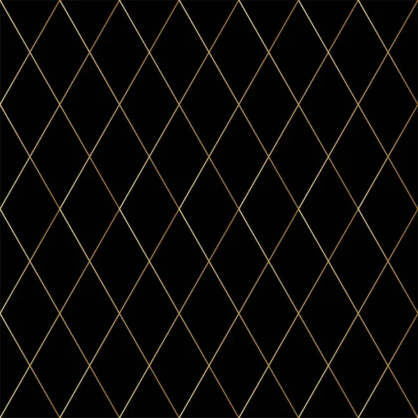 Patrón sin costuras de lujo oscuro con líneas cruzadas de oro. Vector abstracto art deco fondo. Para el diseño premium — Archivo Imágenes Vectoriales