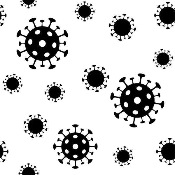 Coronavirus vector naadloos patroon. Abstract achtergrond met covid-19 virus bacteriën — Stockvector
