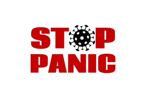 Detengan el pánico. Banner vectorial, póster para la prevención de la epidemia de coronavirus — Vector de stock