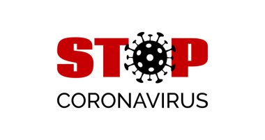 Koronavirüsü durdurun. Vektör minimal grafik pankartı, covid-19 önleme posteri