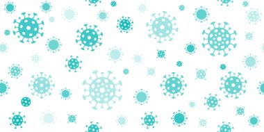 Coronavirus 'un uzun bir geçmişi var. covid-19 işareti ile vektörsüz desen