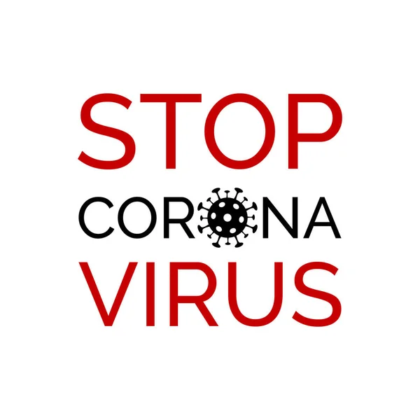 Hentikan panji vektor coronavirus. Poster minimal untuk pencegahan covid-19 - Stok Vektor