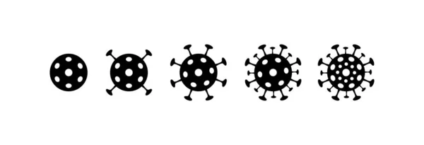 Koronavirus různé ikony. Příznaky viru Covid-19. Mutace viru — Stockový vektor