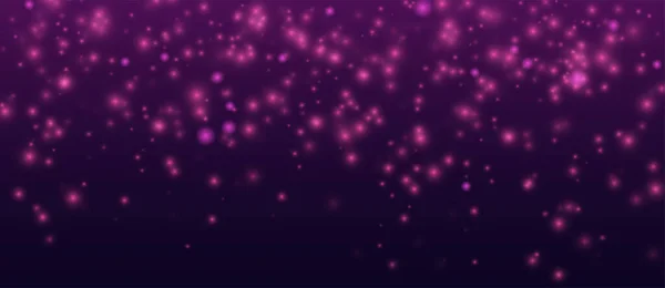 Im Hintergrund leuchten Konfetti. Vektor abstrakten dunklen Hintergrund mit rosa Unschärfe glitzern — Stockvektor