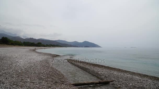 Praia do Olympos Antalya com Pequeno Fluxo — Vídeo de Stock