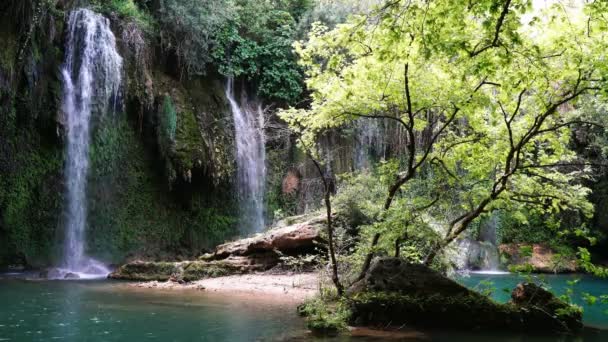 Kursunlu vattenfall på Antalya — Stockvideo