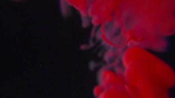 Pulverizarea Colorantului Roșu Arată Sângele Apă Videoclip Fundal Abstract Stilizat — Videoclip de stoc