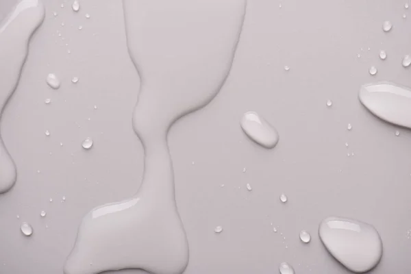 Close Photo Water Drops Light Grey White Background — Stock Photo, Image