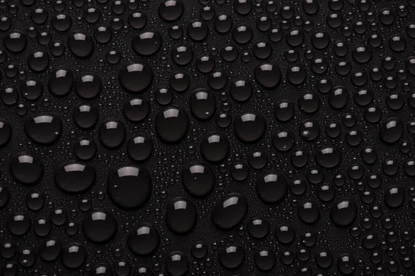 Close Photo Water Drops Black Background — Stock Photo, Image