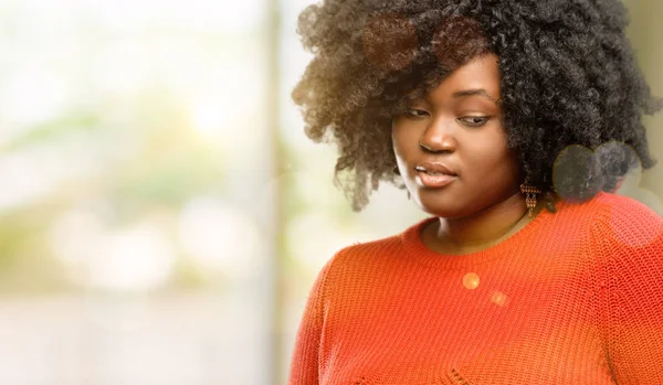 Beautiful African Woman Annoyed Bad Attitude Making Stop Sign Hand — Stock Photo, Image