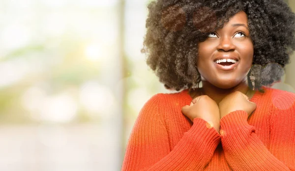 Beautiful African Woman Happy Excited Celebrating Victory Expressing Big Success — Stock Photo, Image