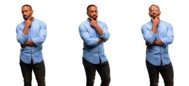 Sakal şüphe ifade, Afro-Amerikan adamla şaşırtmak ve kavramı, belirsiz gelecek merak ediyorum