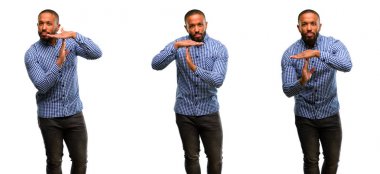 Sakallı hareketi el ile bir zaman kazanmak ciddi Afrikalı-Amerikalı adam