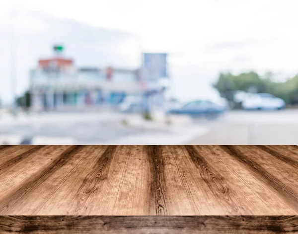 Tom Träbord Styrelsen Framför Suddig Bakgrund Kan Användas För Visning — Stockfoto