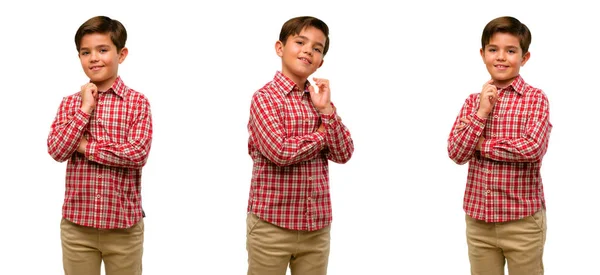 Niño Guapo Con Ojos Verdes Seguro Feliz Con Una Gran —  Fotos de Stock