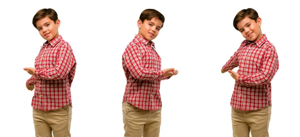 Niño Guapo Con Ojos Verdes Seguro Feliz Con Una Gran —  Fotos de Stock