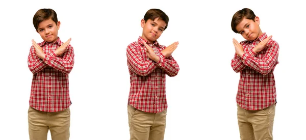 Niño Guapo Con Ojos Verdes Molesto Con Mala Actitud Haciendo —  Fotos de Stock