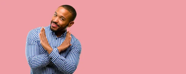 Афроамериканець Людиною Бородою Дратує Погані Відносини Робить Знак Зупинки Перетину — стокове фото