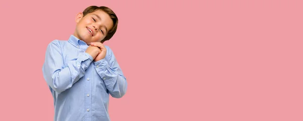 Handsome Toddler Child Green Eyes Confident Happy Big Natural Smile — Stock Photo, Image