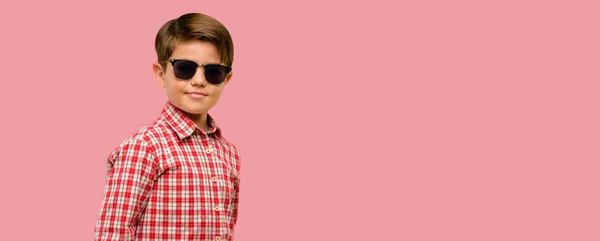 Handsome Toddler Child Green Eyes Confident Happy Big Natural Smile — Stock Photo, Image