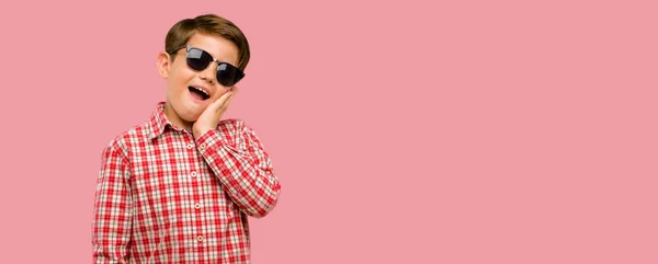 Handsome Toddler Child Green Eyes Happy Confident Showing Big Smile — Stock Photo, Image