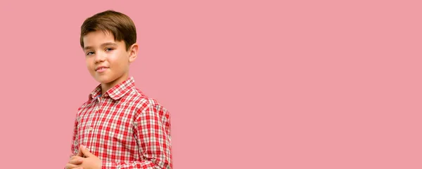 Niño Guapo Con Ojos Verdes Seguro Feliz Con Una Gran — Foto de Stock