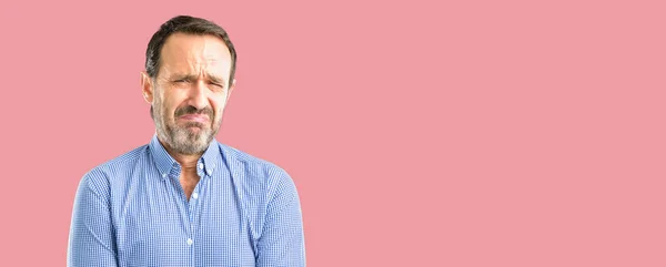 Handsome Middle Age Man Sad Upset Expression Unhappy — Stock Photo, Image