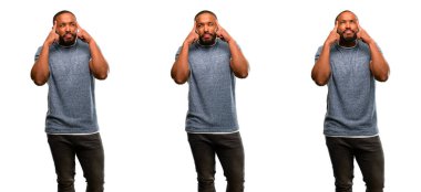 Sakal şüphe ifade, Afro-Amerikan adamla şaşırtmak ve kavramı, belirsiz gelecek merak ediyorum