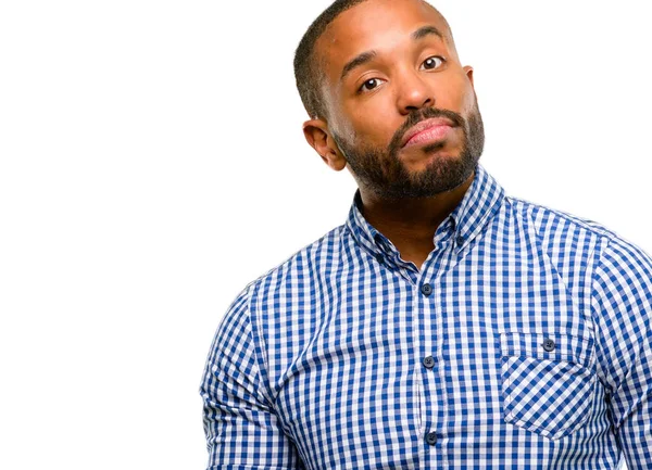 African American Man Beard Confident Happy Big Natural Smile Inviting — Stock Photo, Image