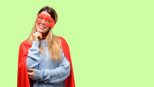 Jonge Super Vrouw Denken Opzoeken Van Uiten Van Twijfel Vraag — Stockfoto