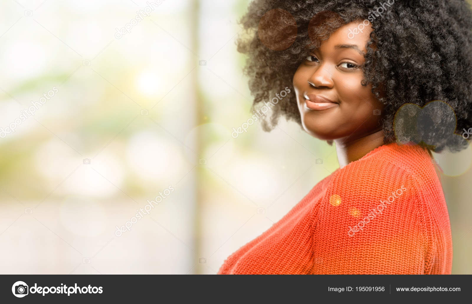 Beautiful African Woman Confident Happy Big Natural Smile Laughing
