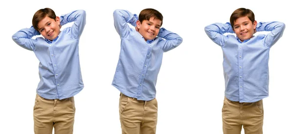 Niño Guapo Con Ojos Verdes Seguro Feliz Con Una Gran —  Fotos de Stock