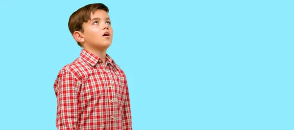 Niño Guapo Con Ojos Verdes Confiado Feliz Con Una Gran —  Fotos de Stock