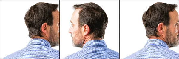 Middle Age Handsome Man Closeup Backside Rear View — Stock Photo, Image