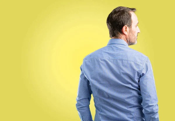 Handsome Middle Age Man Backside Rear View — Stock Photo, Image