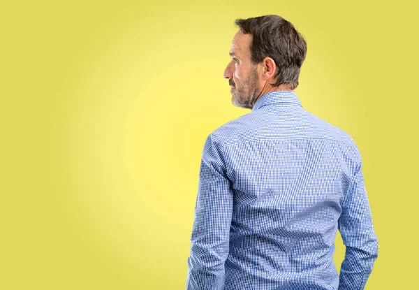 Handsome Middle Age Man Backside Rear View — Stock Photo, Image