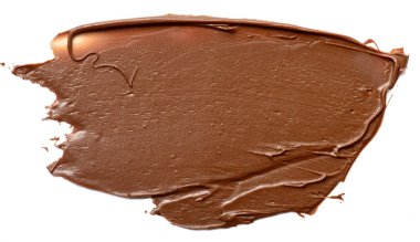 Krem çikolata üzerinde beyaz artalanları izole yayılıyor. Gıda ba