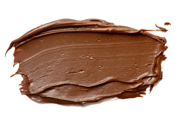 Crema di cioccolato diffusione isolata su sfondo bianco. Prodotti alimentari — Foto Stock