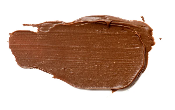 Crema di cioccolato diffusione isolata su sfondo bianco. Prodotti alimentari — Foto Stock