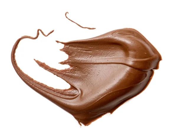 Cream chocolate spreading isolated over white backround. Food ba — Stock Photo, Image