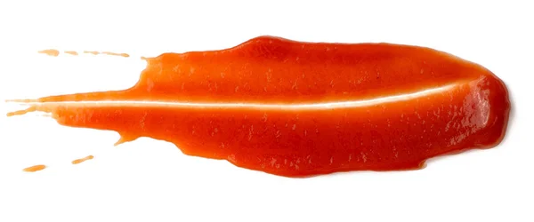 Molho de tomate ketchup saboroso isolado sobre fundo branco — Fotografia de Stock