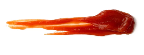 Gustosa salsa di pomodoro ketchup isolato su sfondo bianco — Foto Stock