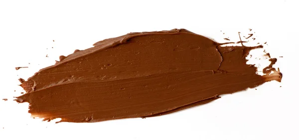 Tartinade au chocolat isolée sur fond blanc. Délicieux aliments — Photo