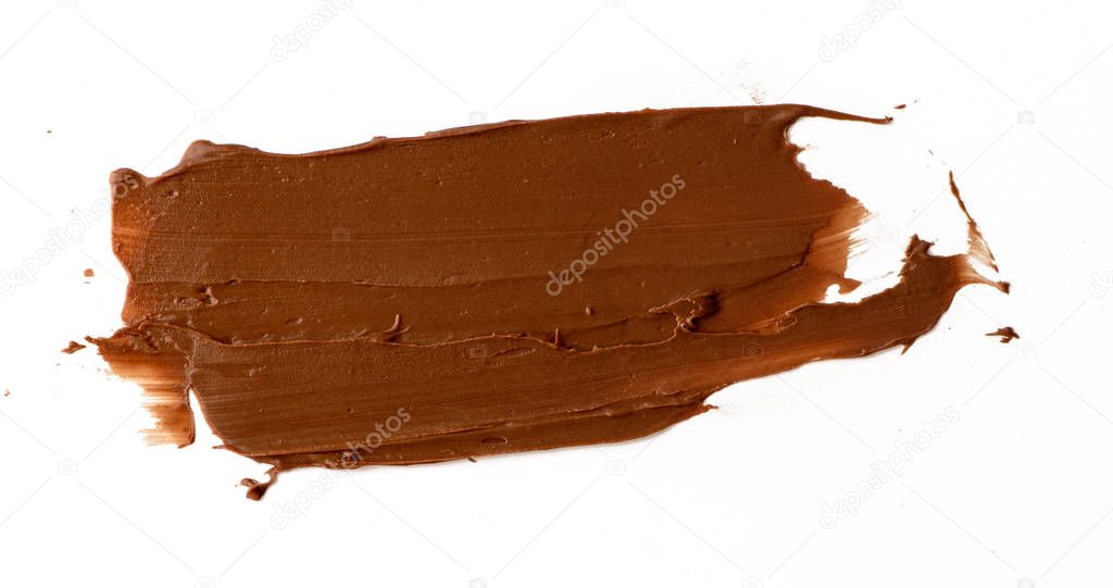 Chocolate spread isolated over white background. Delicious food 