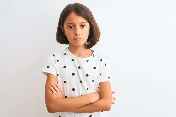 Giovane Bella Bambina Indossa Casual Shirt Piedi Sopra Isolato Sfondo — Foto Stock