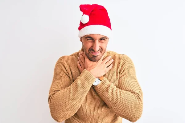 Joven Hombre Guapo Vistiendo Navidad Jersey Cuello Alto Sobre Fondo — Foto de Stock